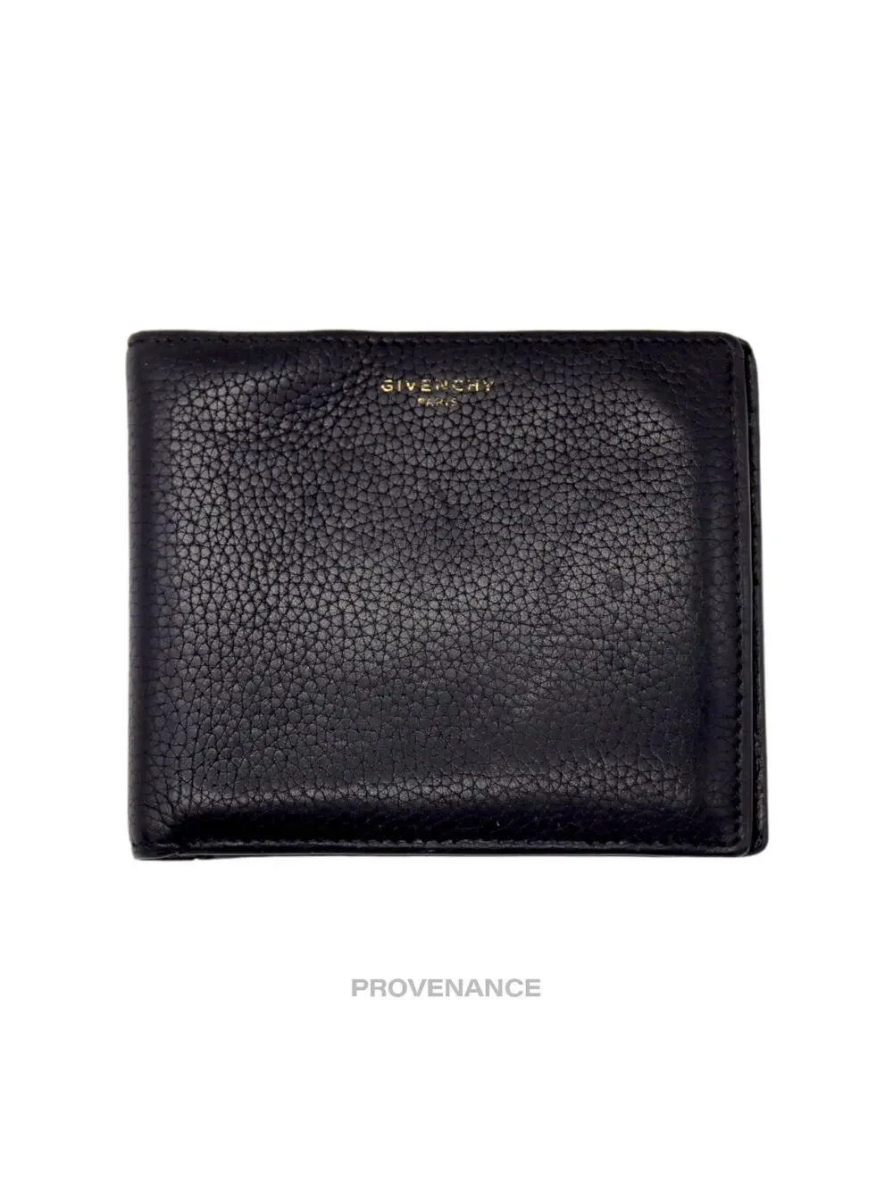 🔴 Givenchy 8CC Logo Bifold Wallet - Black Grained Leather